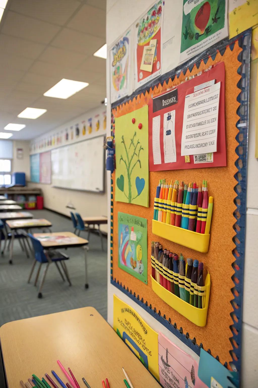 Art supply-themed board promising a bright year ahead.