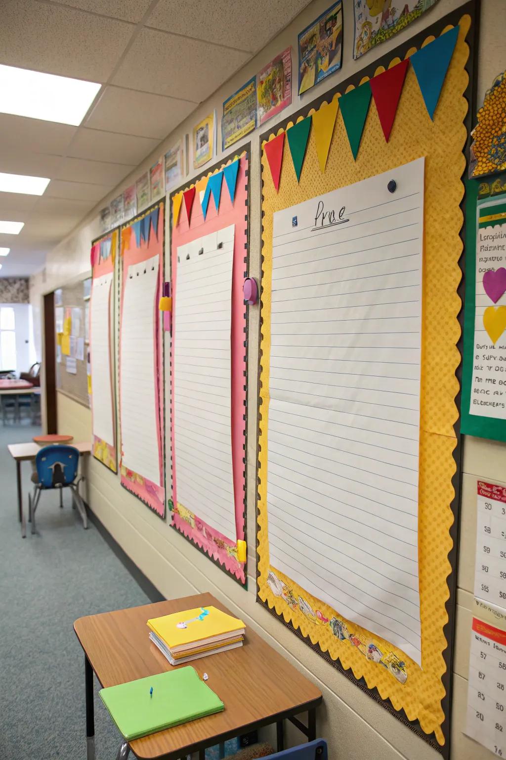 Notebook-themed board that's classic, fun, and ready for notes.