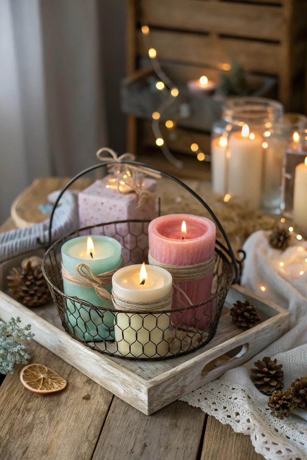 A selection of scented candles to infuse their new home with a sense of warmth.