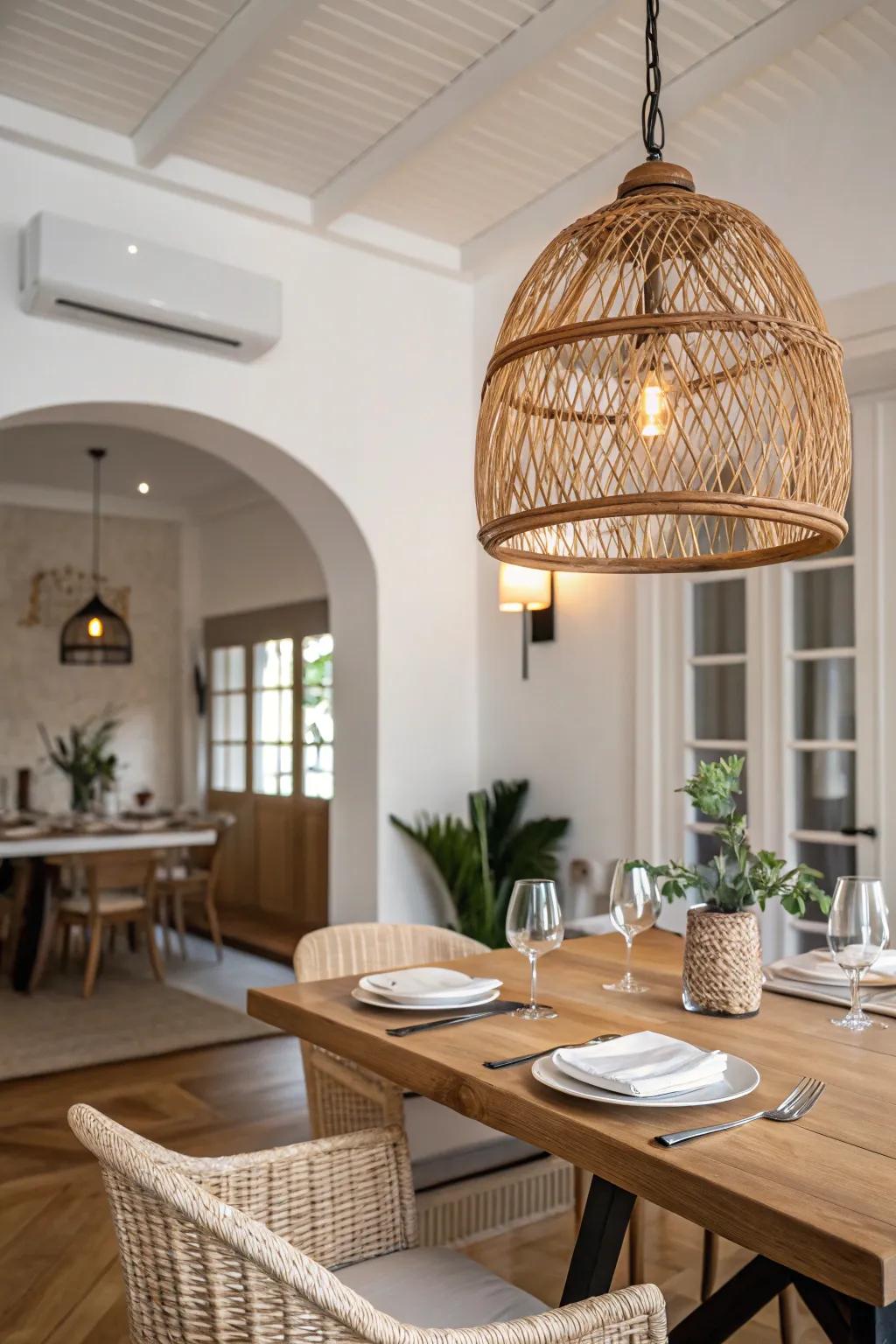 Wicker pendants infuse a natural element into your decor.