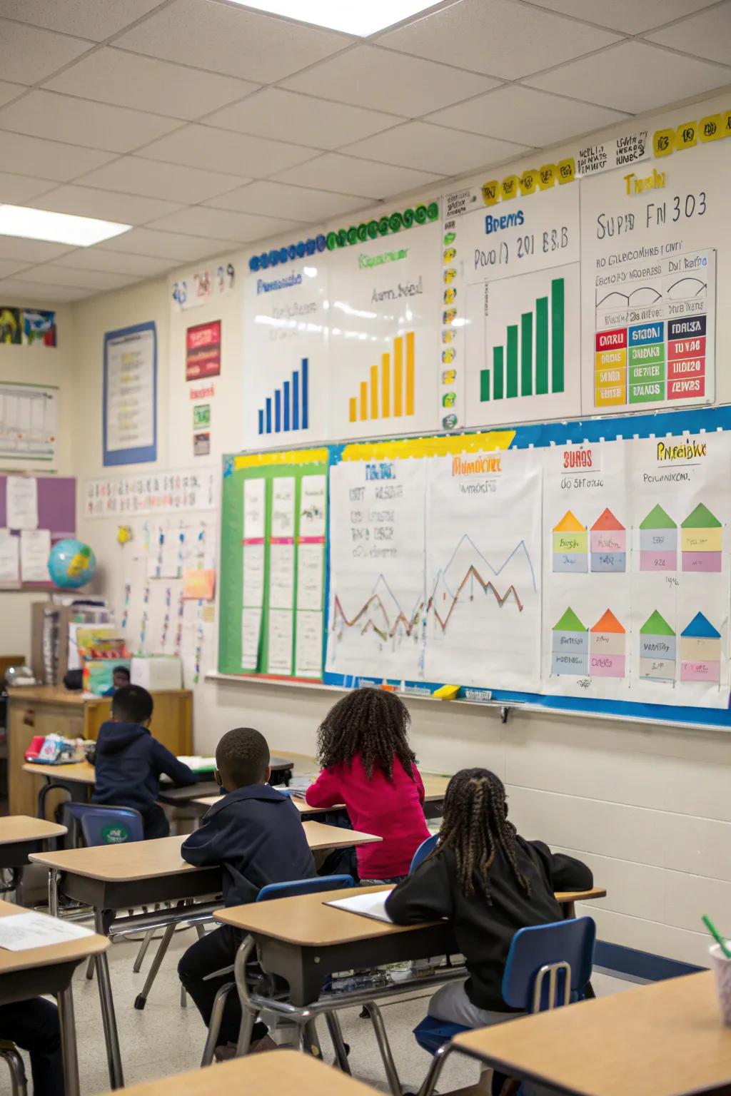 A progress showcase displaying diverse charts to monitor progress.