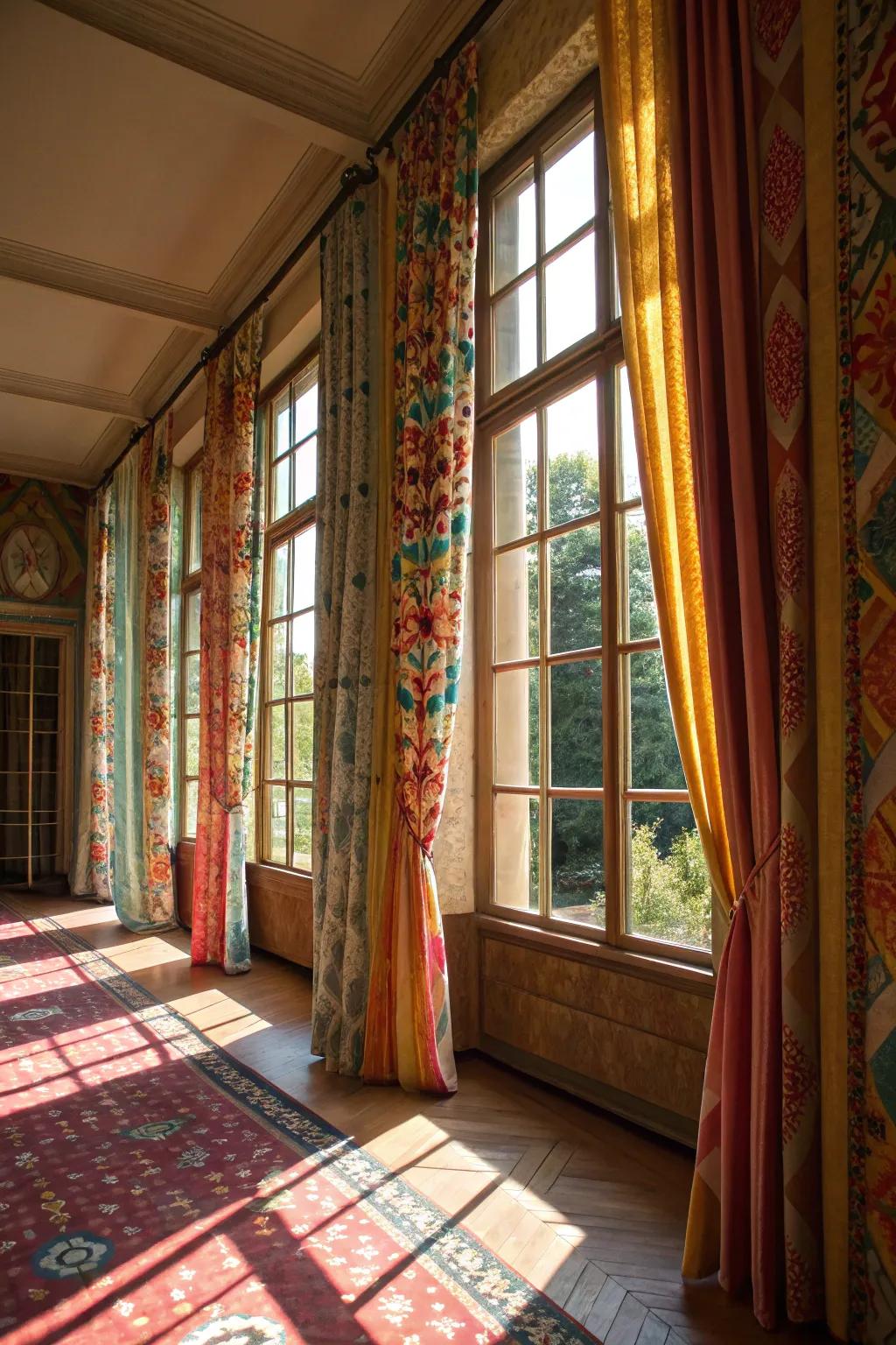 Patterned curtains inject character into any room.