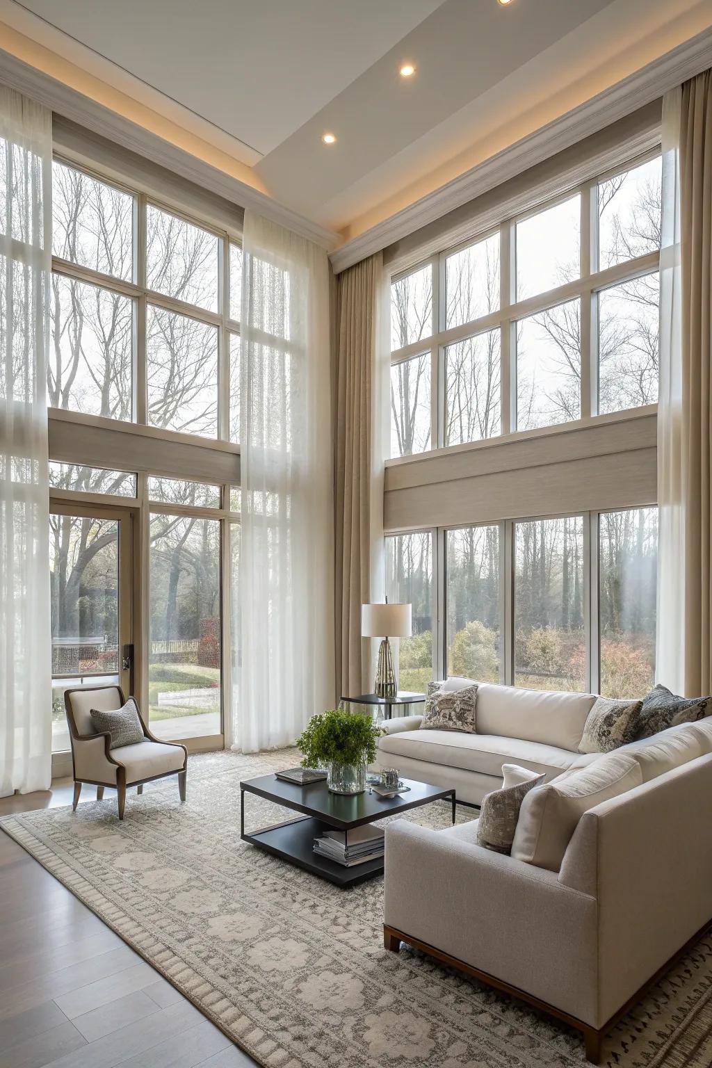 Panel track systems provide versatility in contemporary designs.