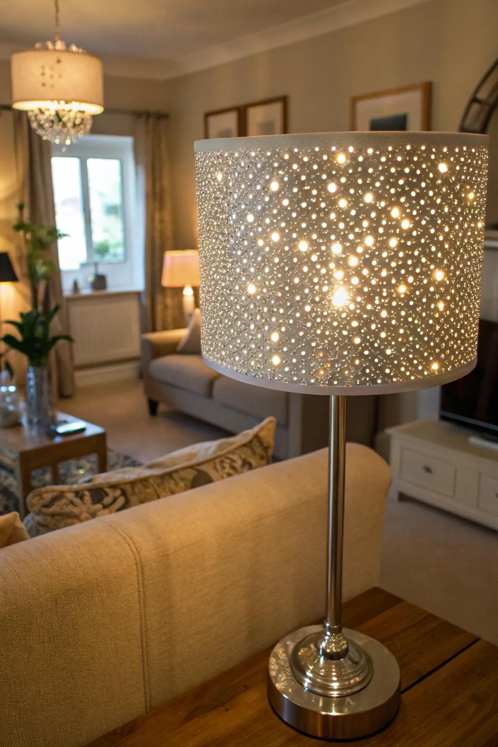 Scatter pattern crystals produce a fanciful radiance.