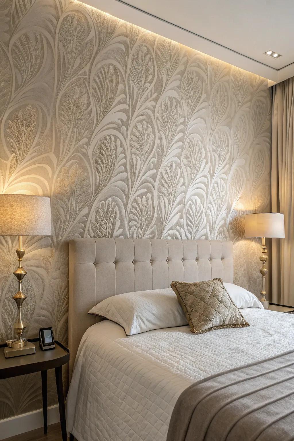 Material imprint design introduces cozy sophistication.