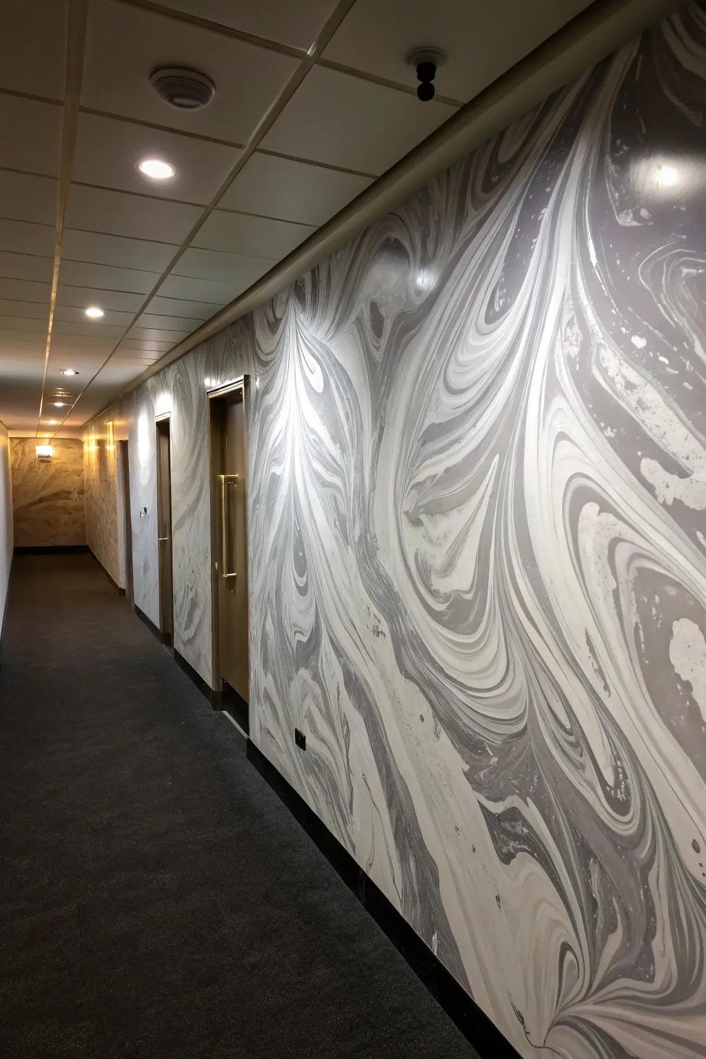 Sheeting swirl impression delivers artistic surprise.