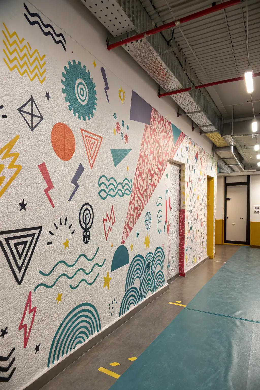 Impression brush leveling imparts spirited character.