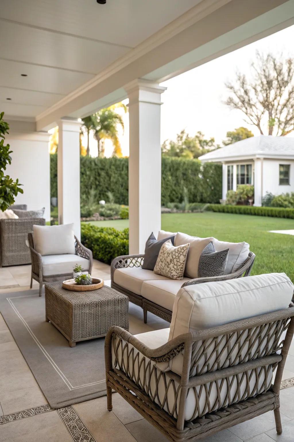 Sophisticated seating creates the ideal outdoor escape.