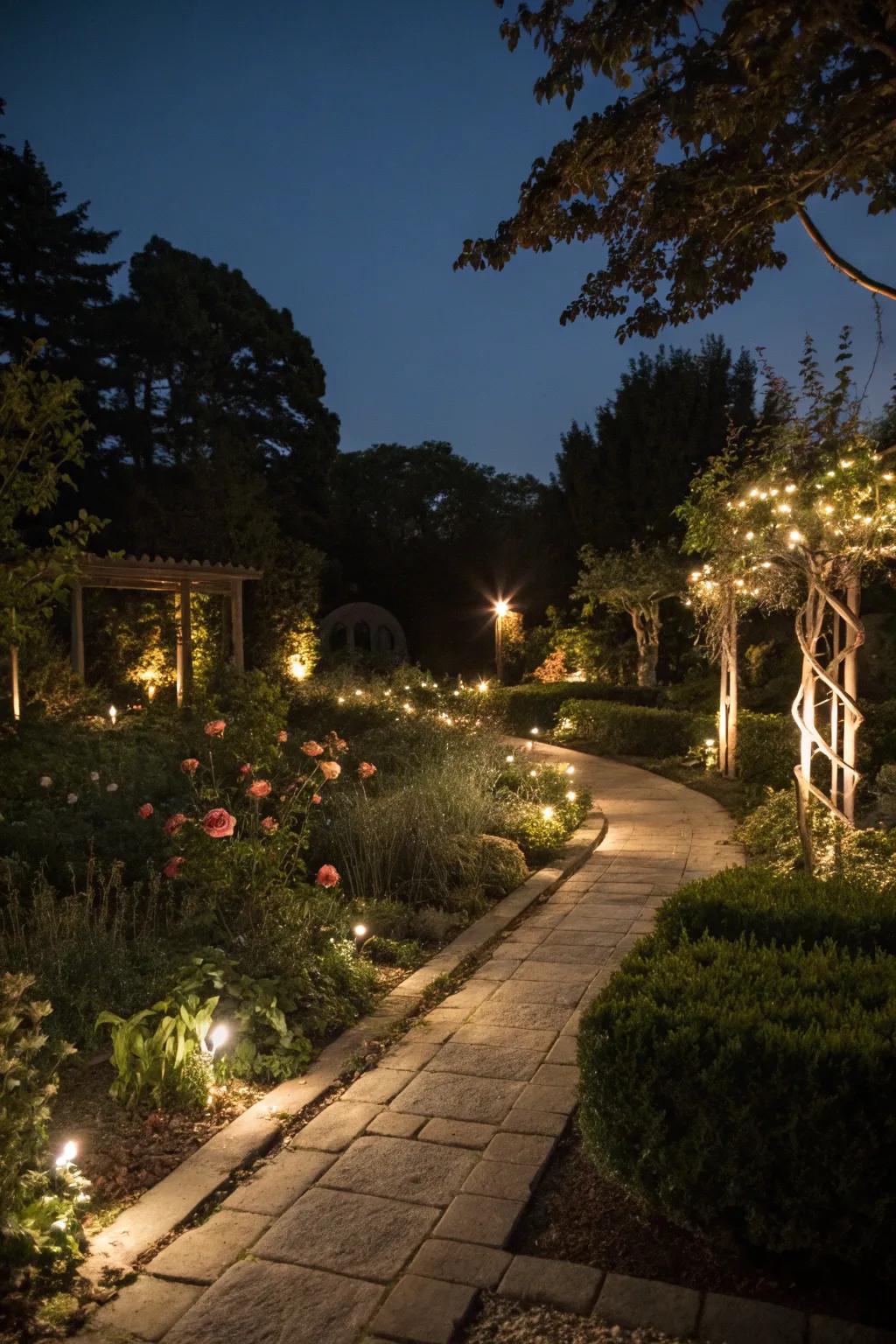 Thoughtful lighting establishes the atmosphere.