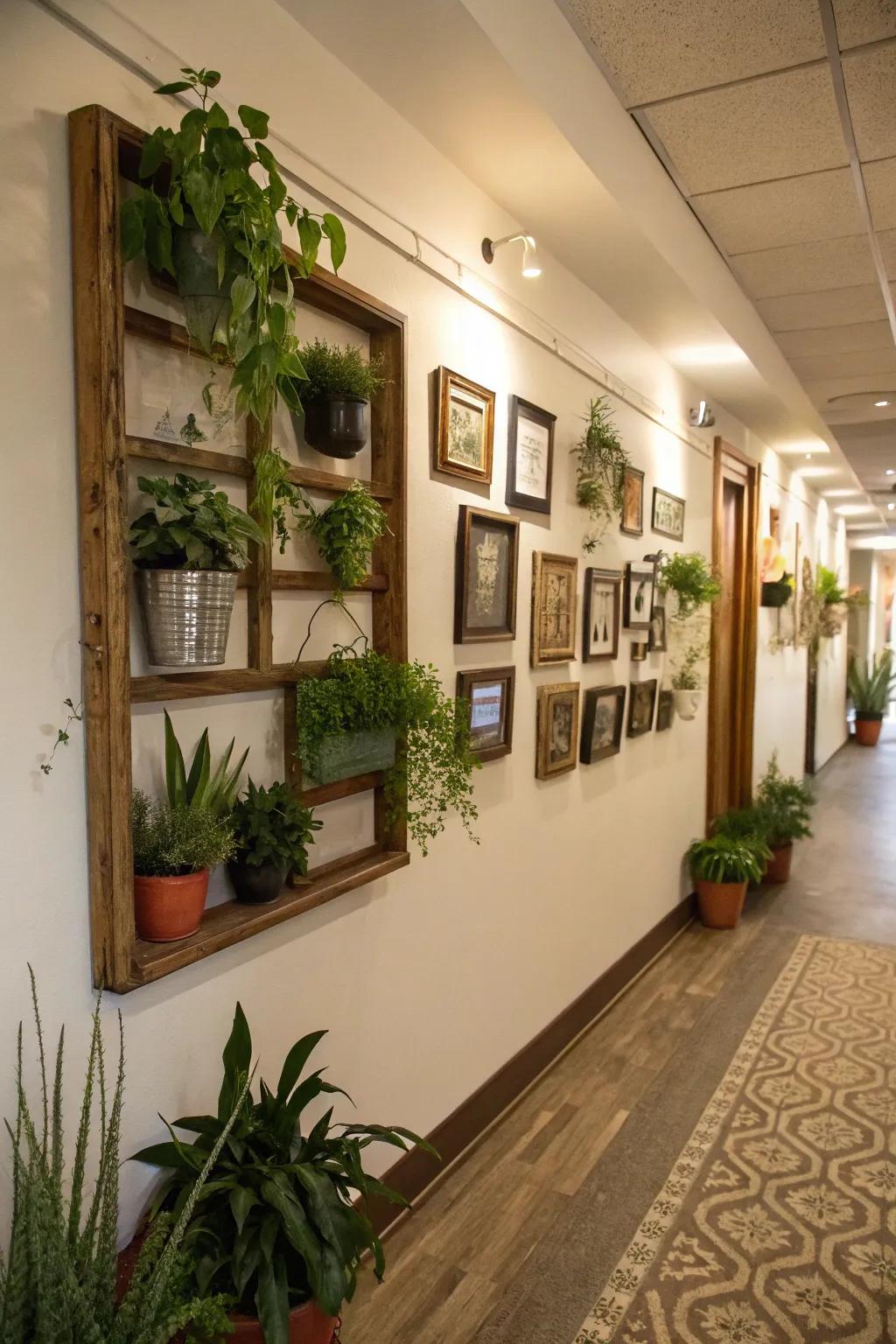 Transform your corridor using a plant exhibit.