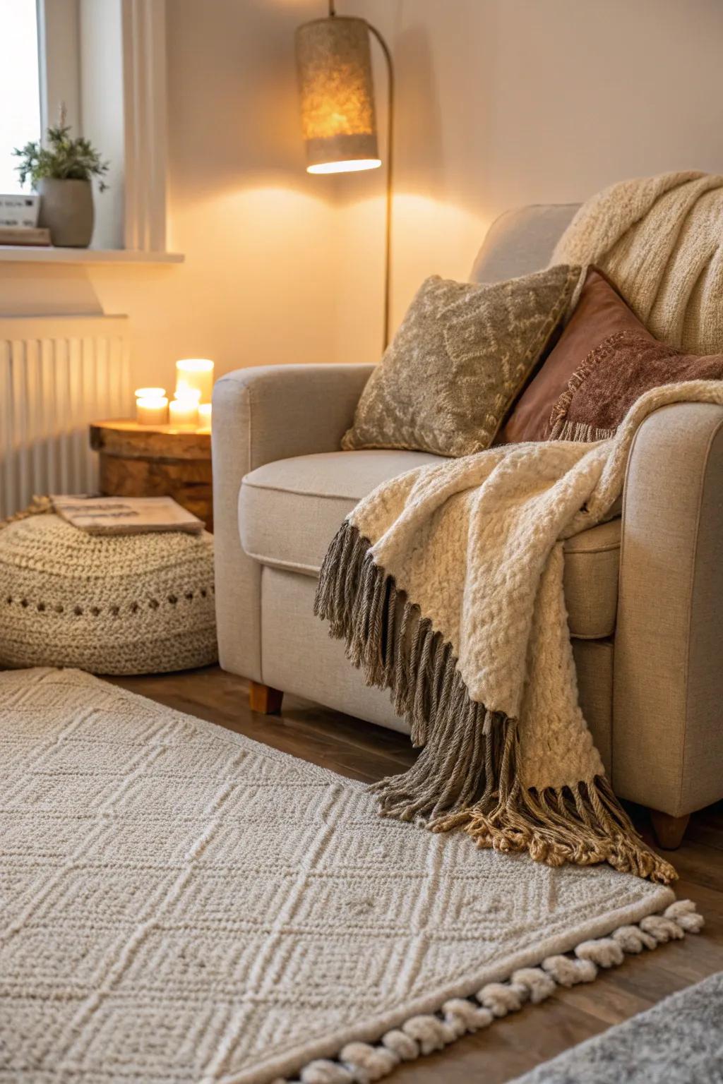 Fabrics contribute warmth and style to any corner.