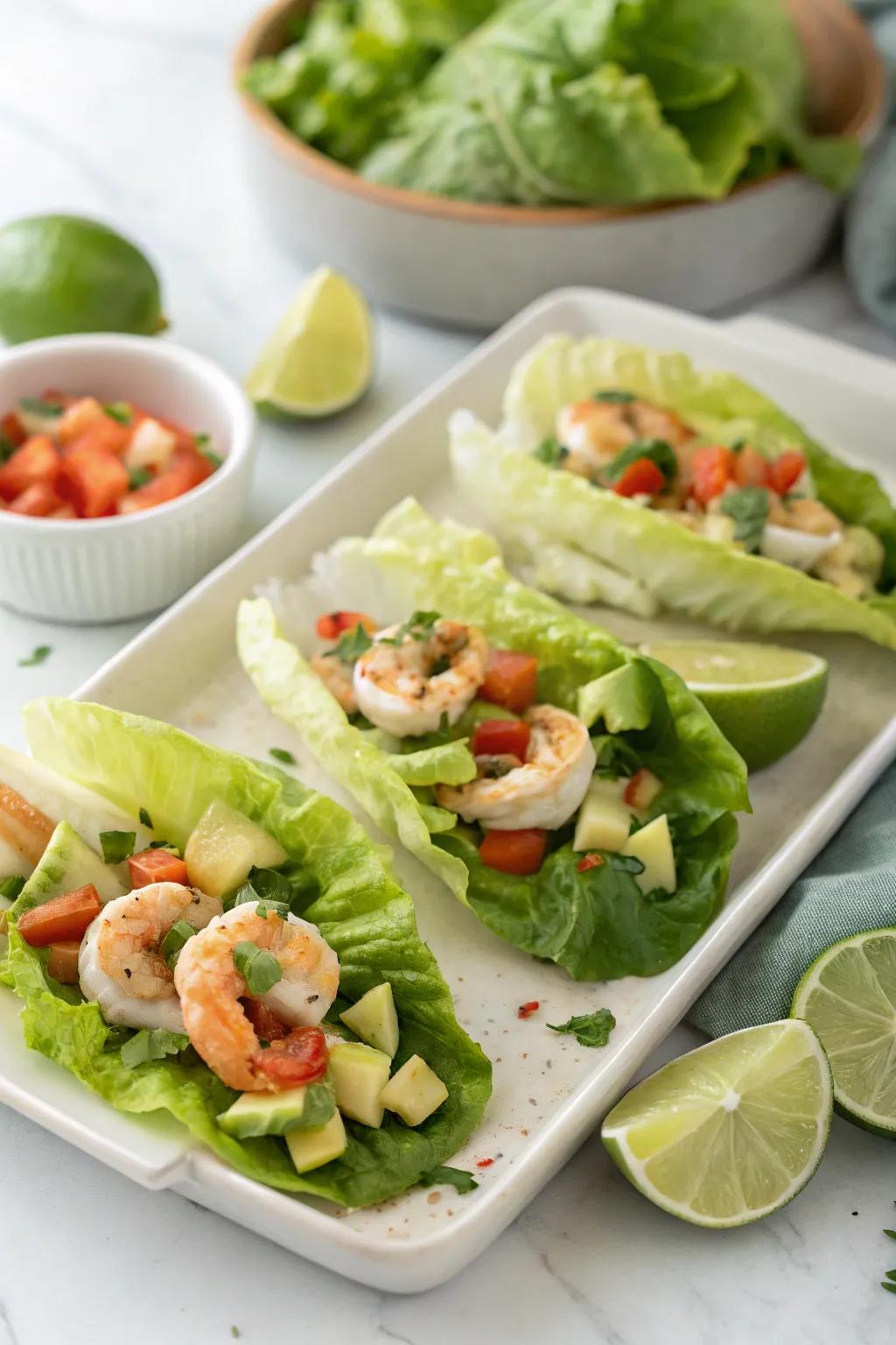 These light and refreshing shrimp and avocado lettuce wraps are perfect for summer.