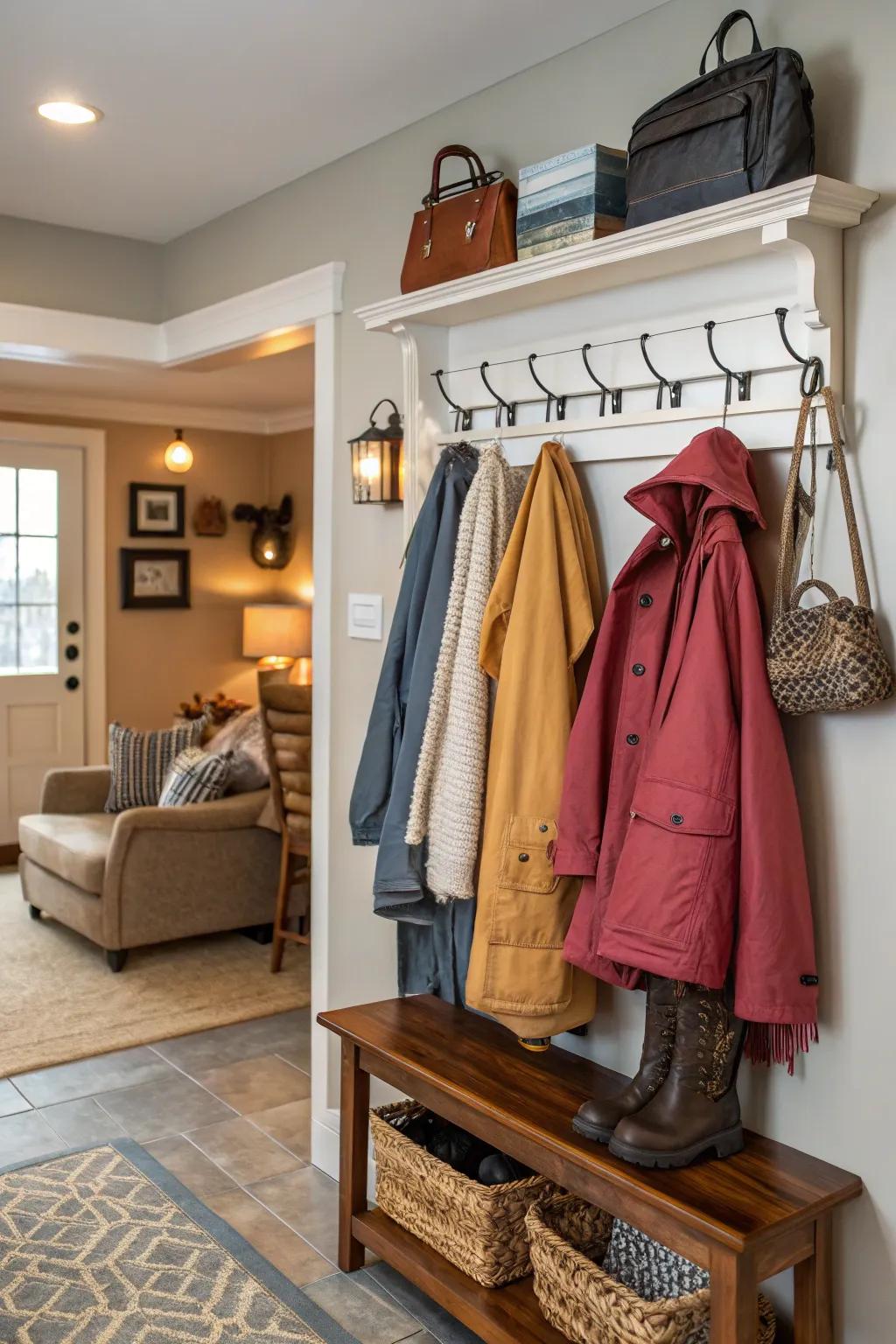 A blend of storage solutions crafting a personalized and functional space.