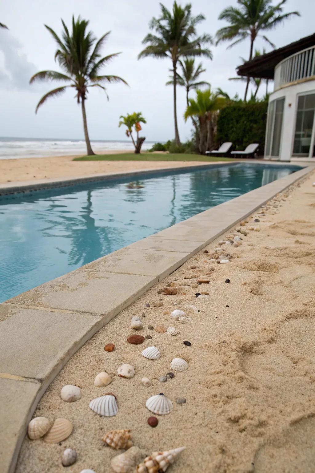 A sandy space injects a genuine seaside sensation.