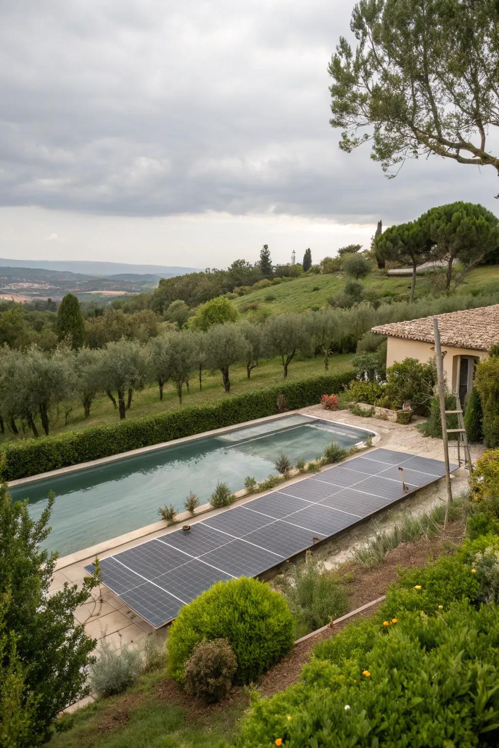 Solar heating furnishes eco-friendly warmth.