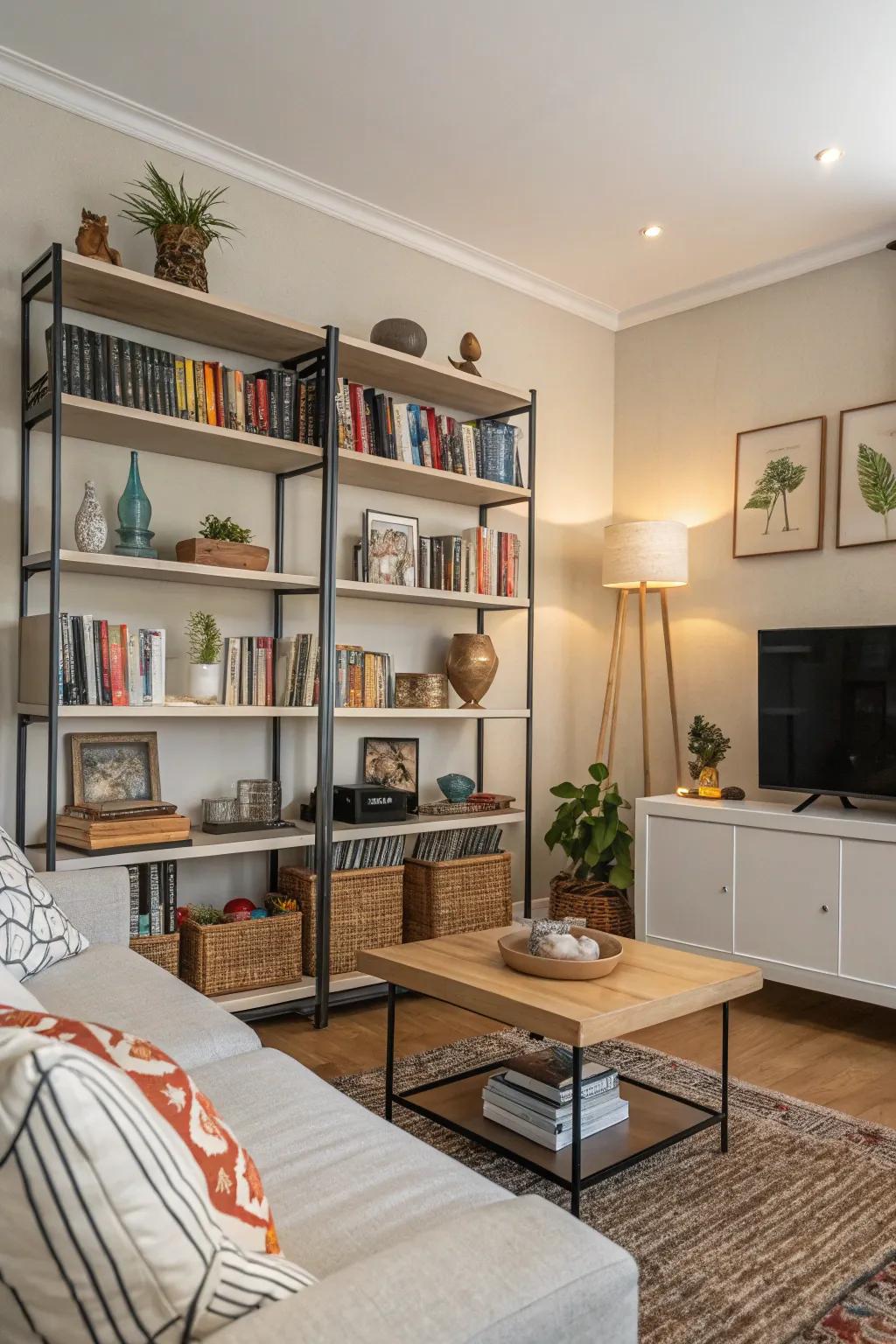 Your taste and personality are displayed on stylish shelving.