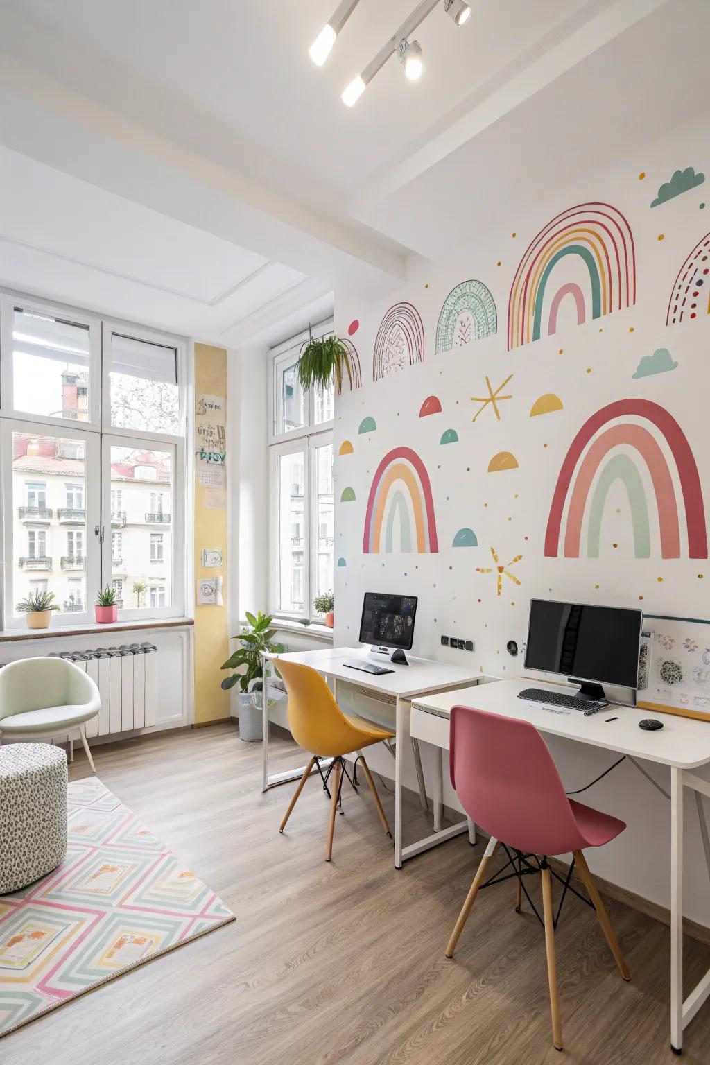 Wall decals are simple to remove and give charm.