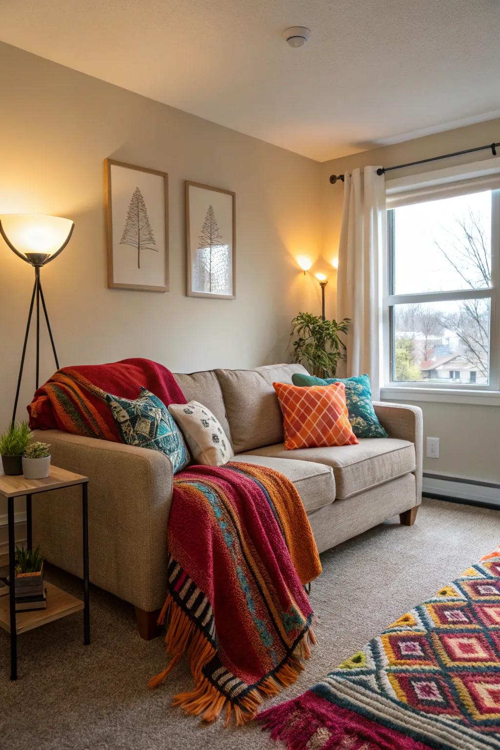 A quick and easy décor update is possible with textiles.