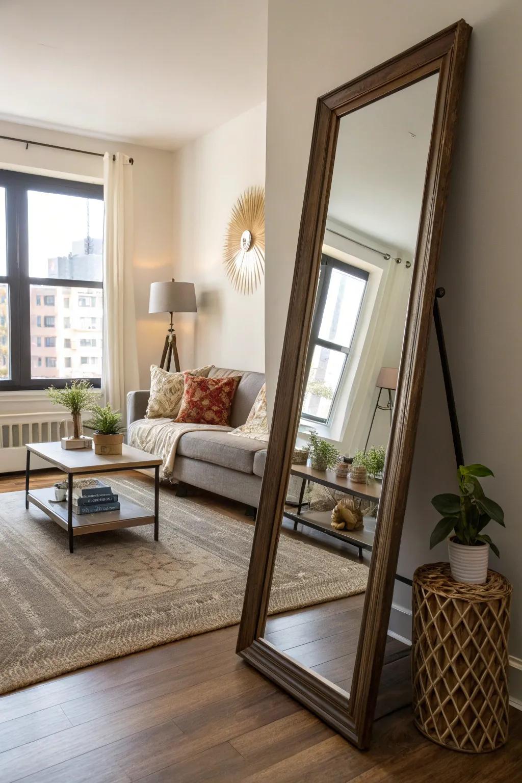 Spaces are made larger and brighter with ease thanks to mirrors.