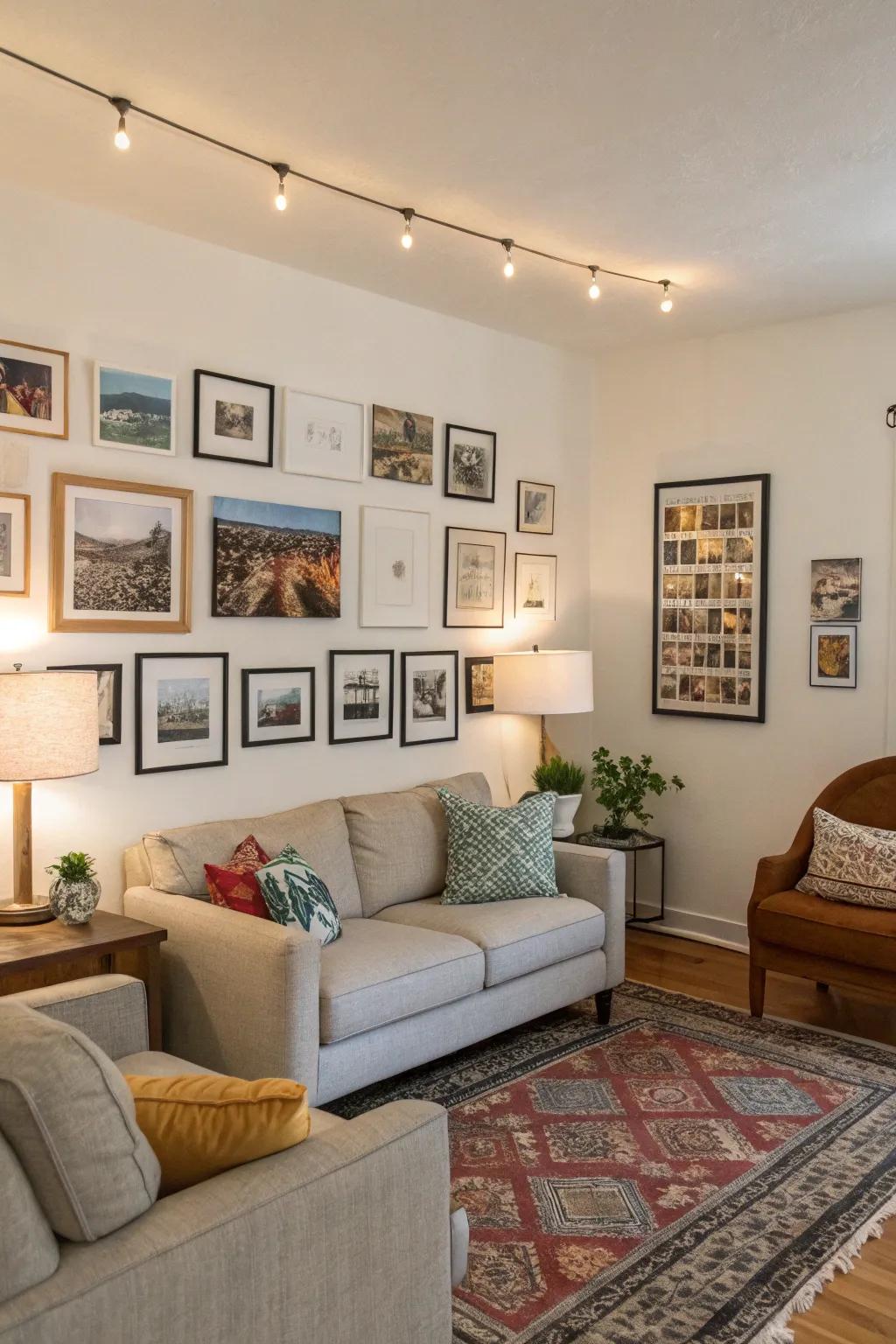 Gallery walls let you show off your personality with no permanent damage.