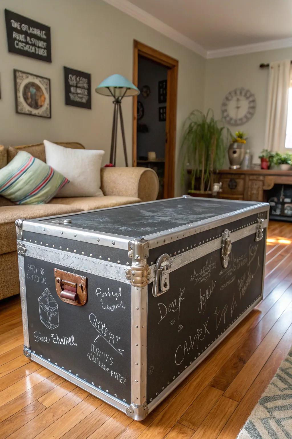 Chalkboard paint transforms your trunk into a message board.