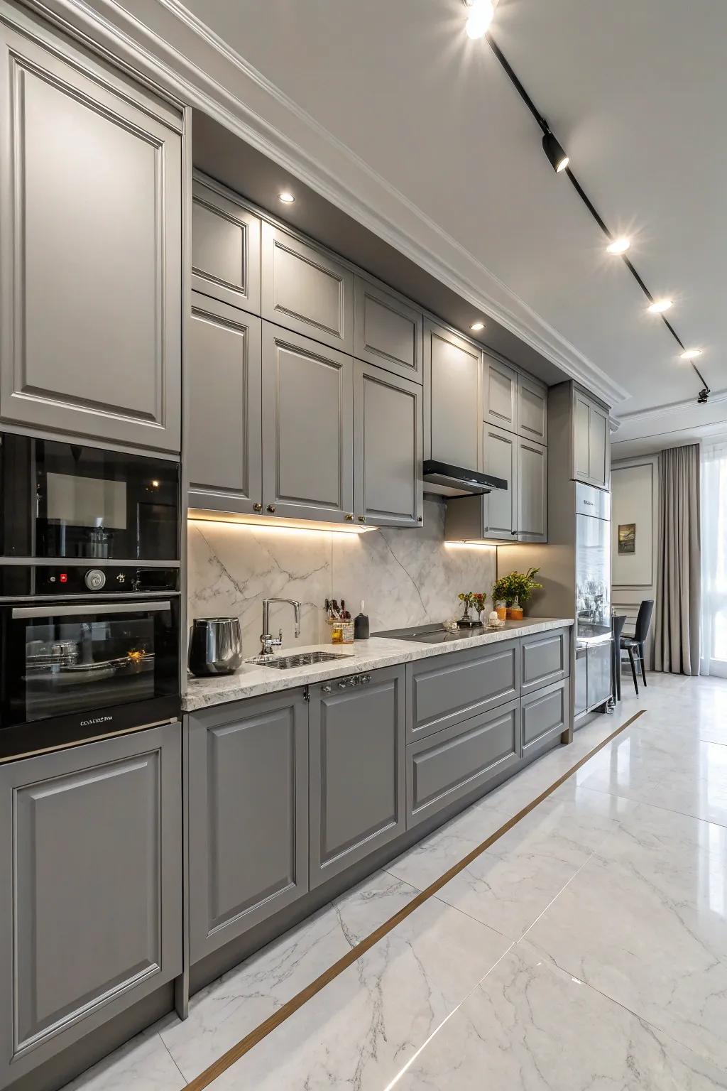 Painted paneling delivers a sleek and modern aesthetic.