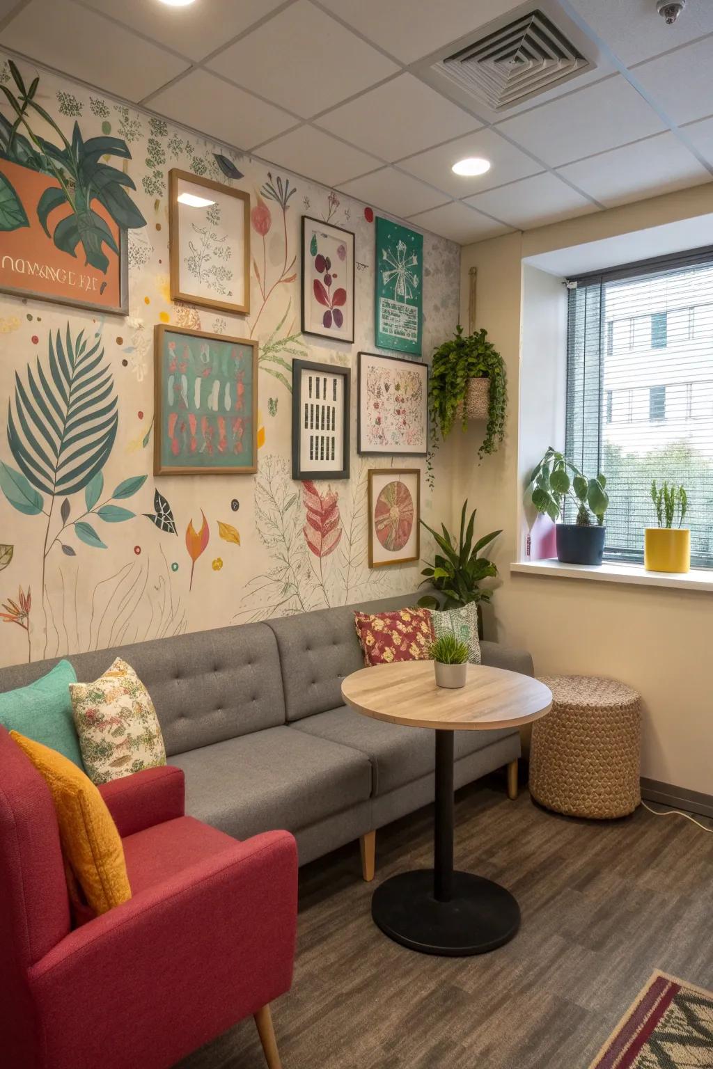 Art infuses character and inspiration into the space.