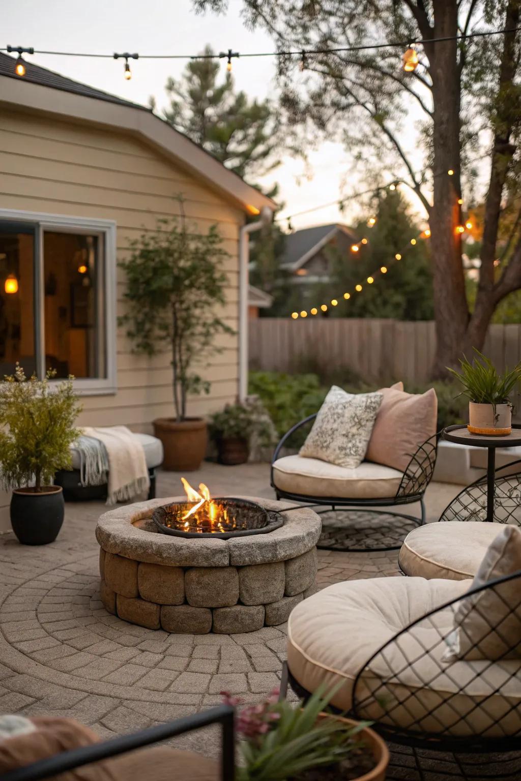 A circular seating design fosters conversation and connection.