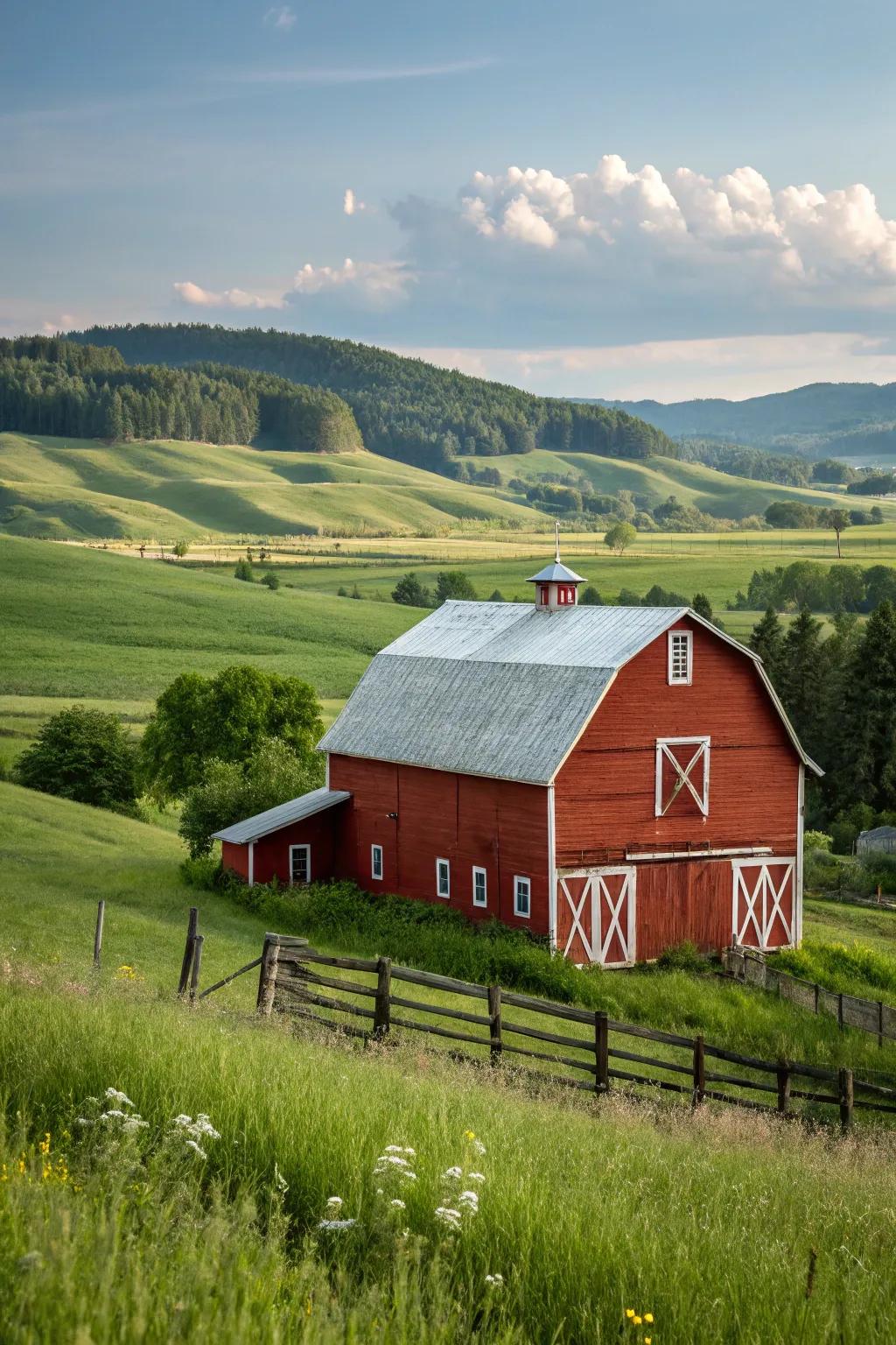 A timeless country-style barn that remains eternally stylish.