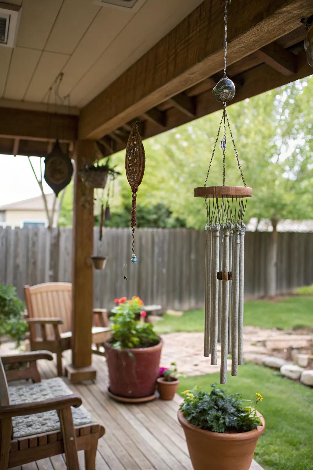 Air bells introduce soothing melodies to the porch.