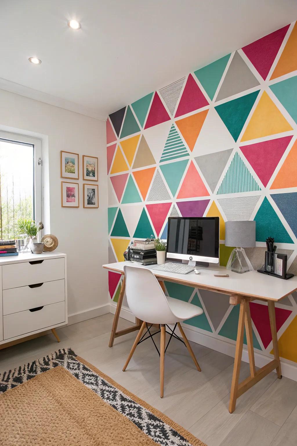 Geometric designs impart contemporary structure and color.