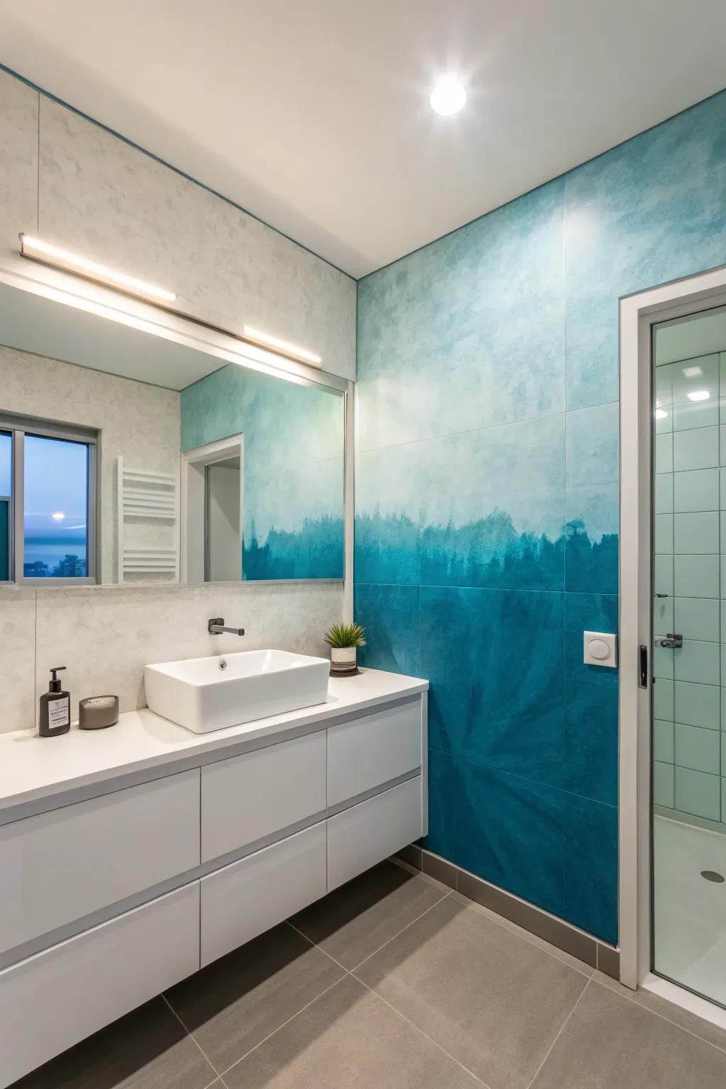 Ombre walls provide a tranquil and seamless color transition.