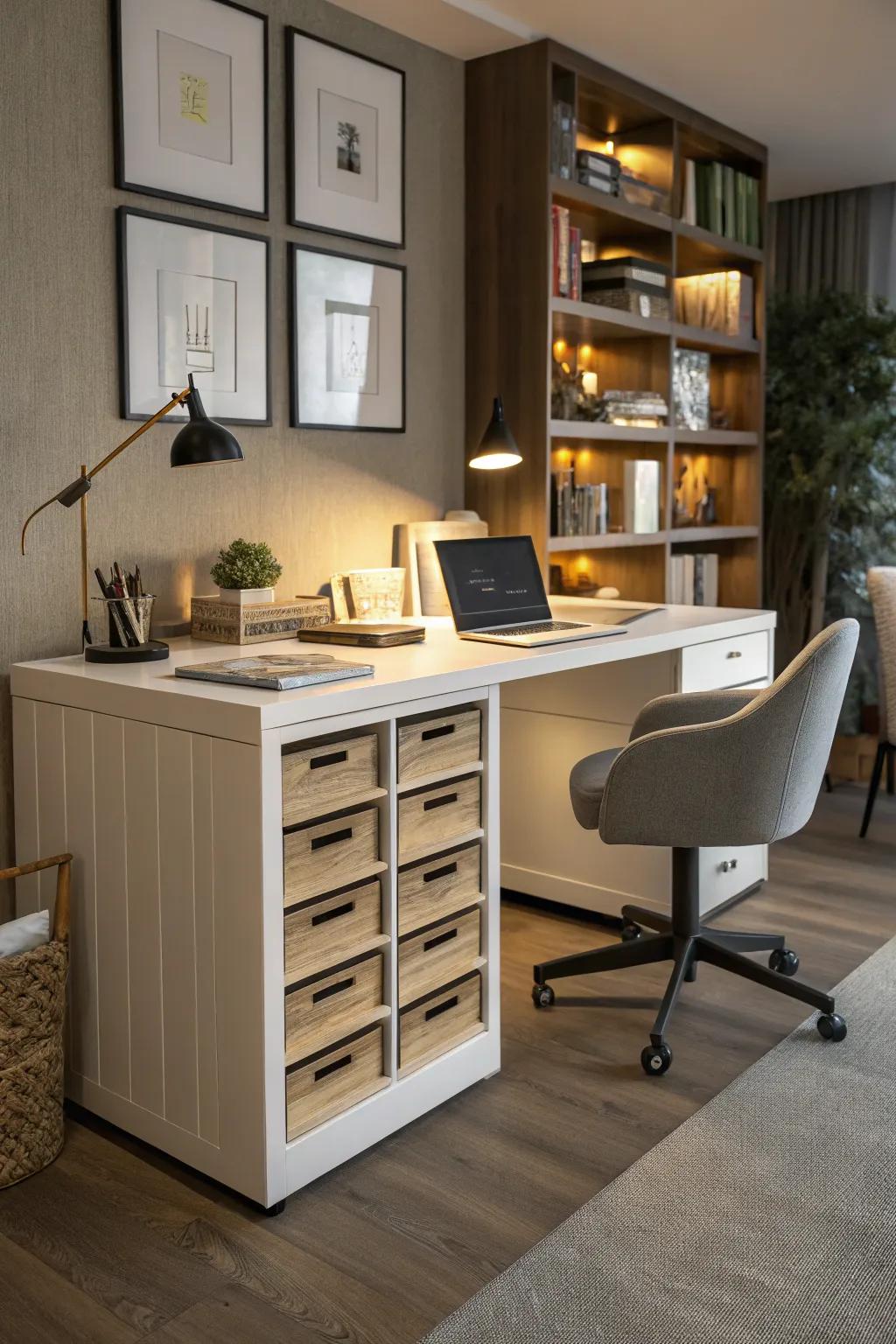 A dedicated packing table keeps everything you need close at hand.