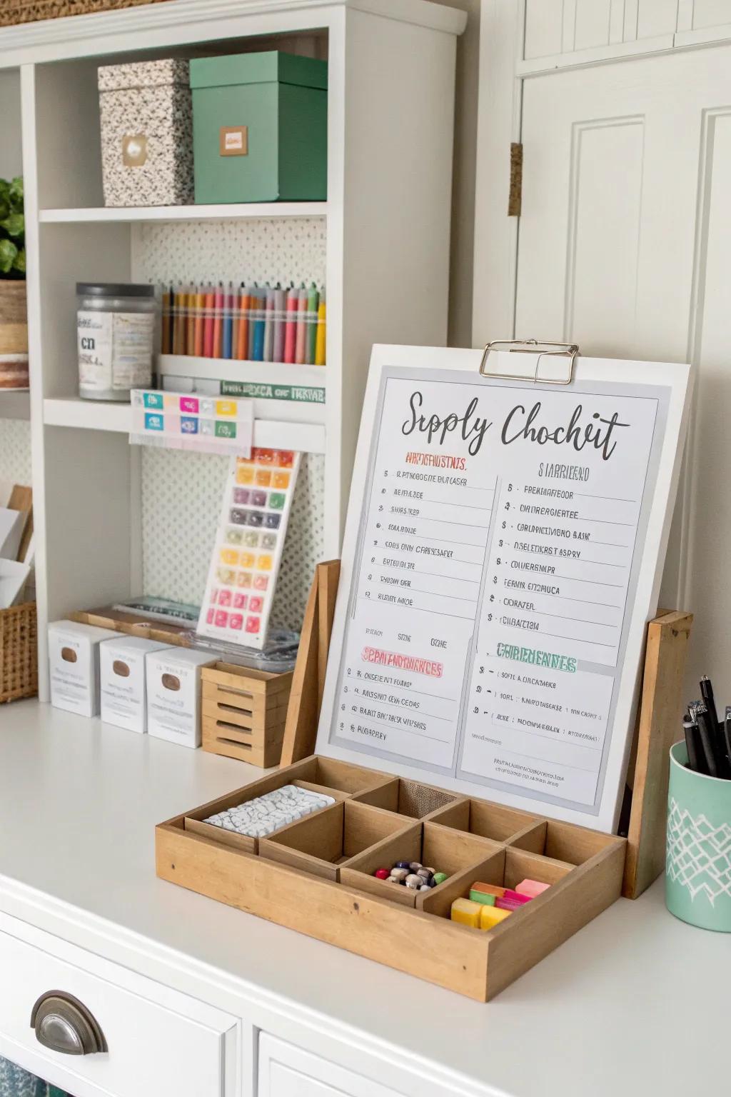 A supply checklist helps keep your packing station running smoothly.