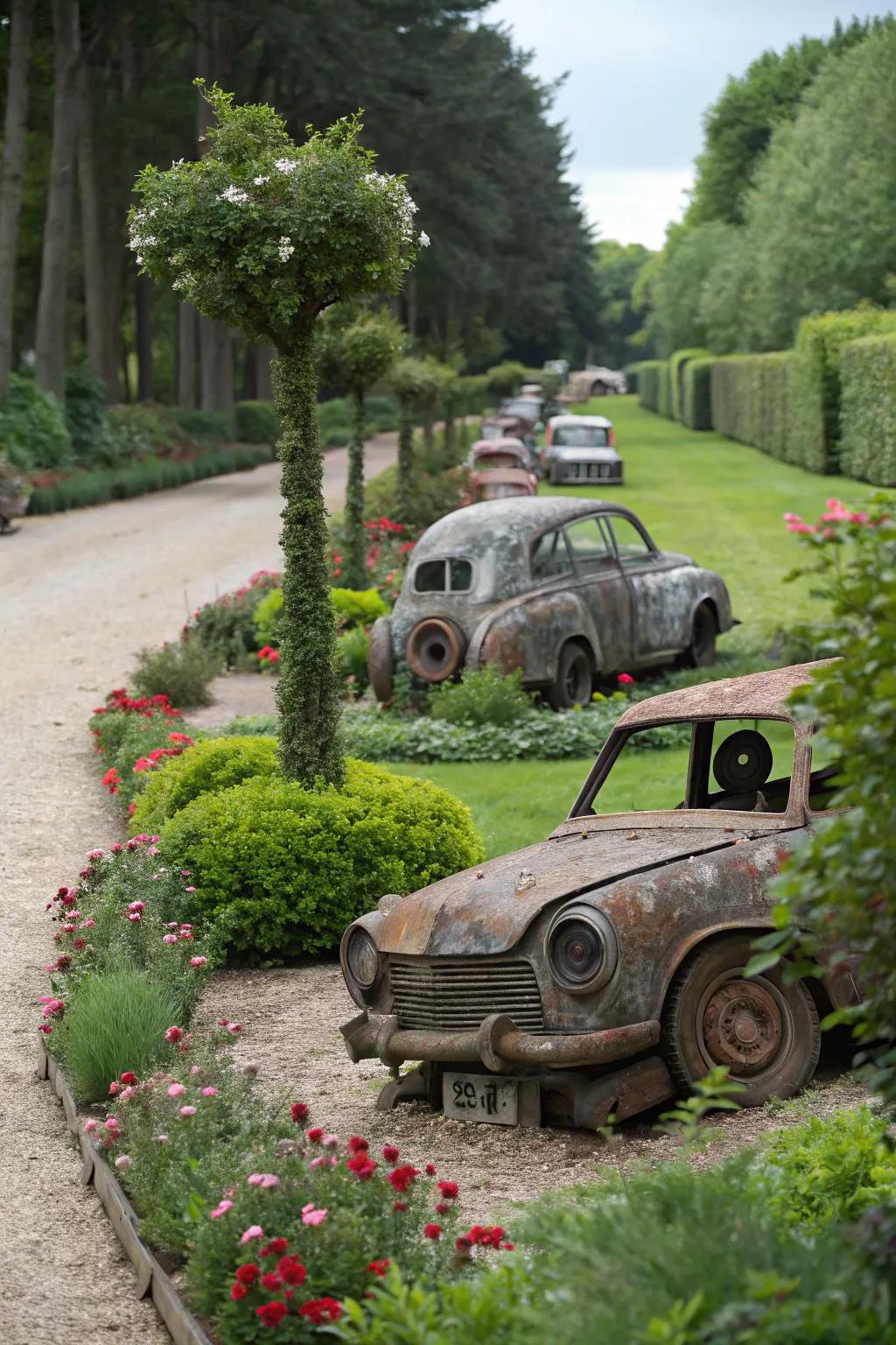 Recycled metal art tells unique stories.