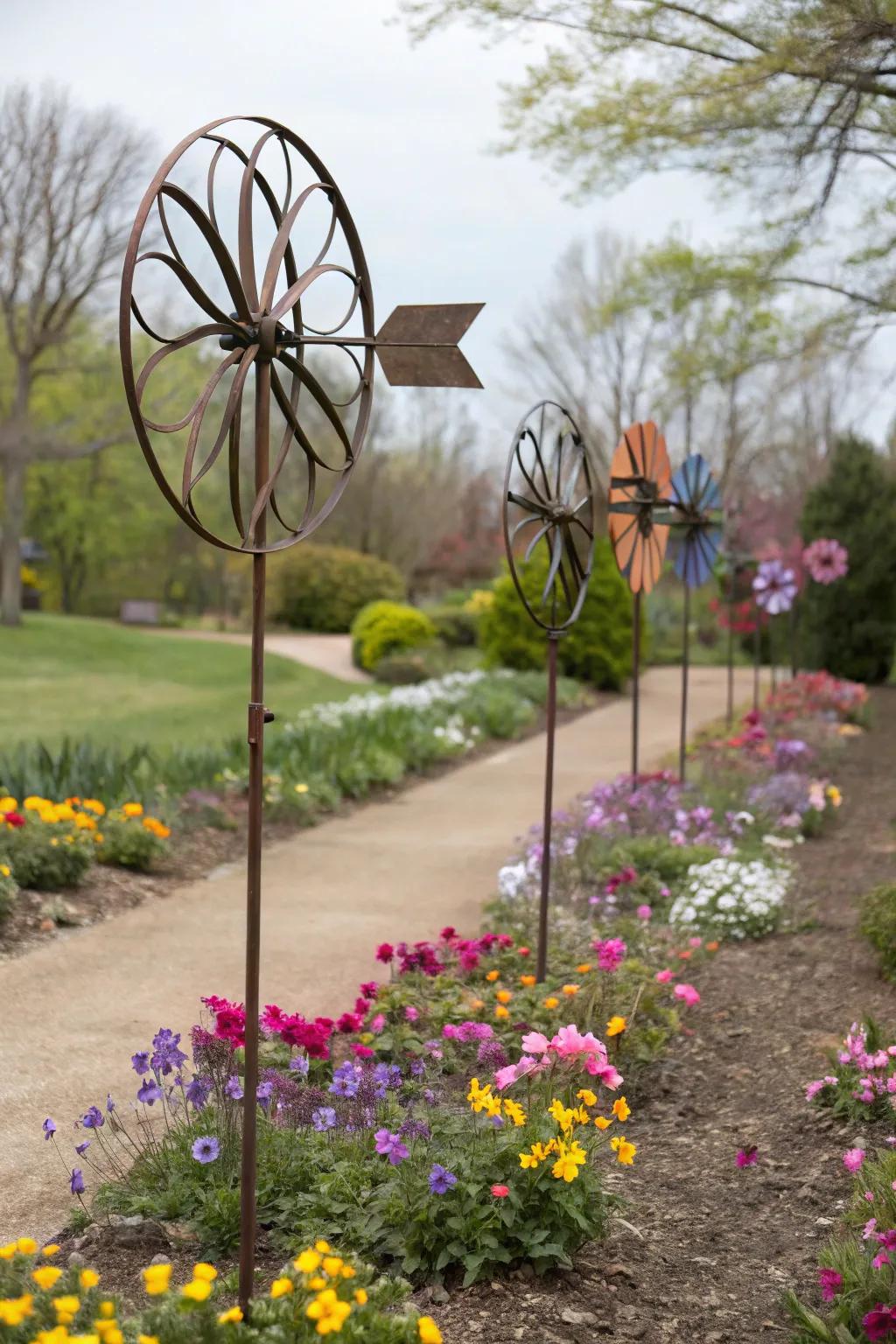 Wind spinners bring movement and energy.