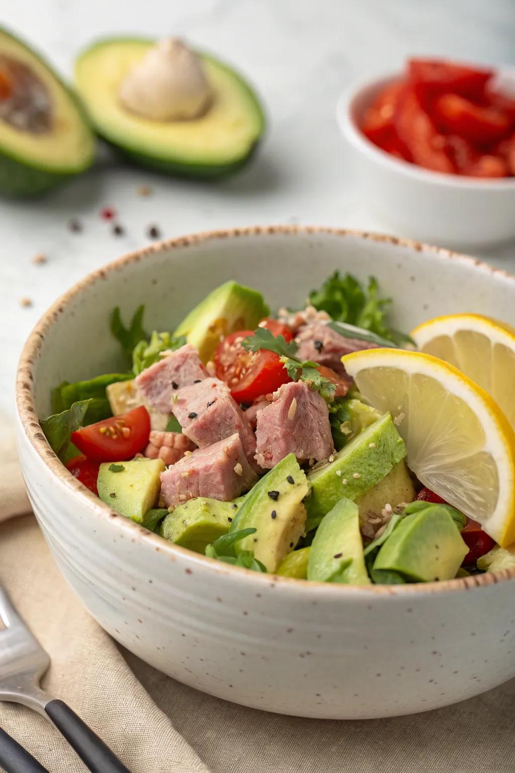A creamy and zesty creamy cove tuna salad.