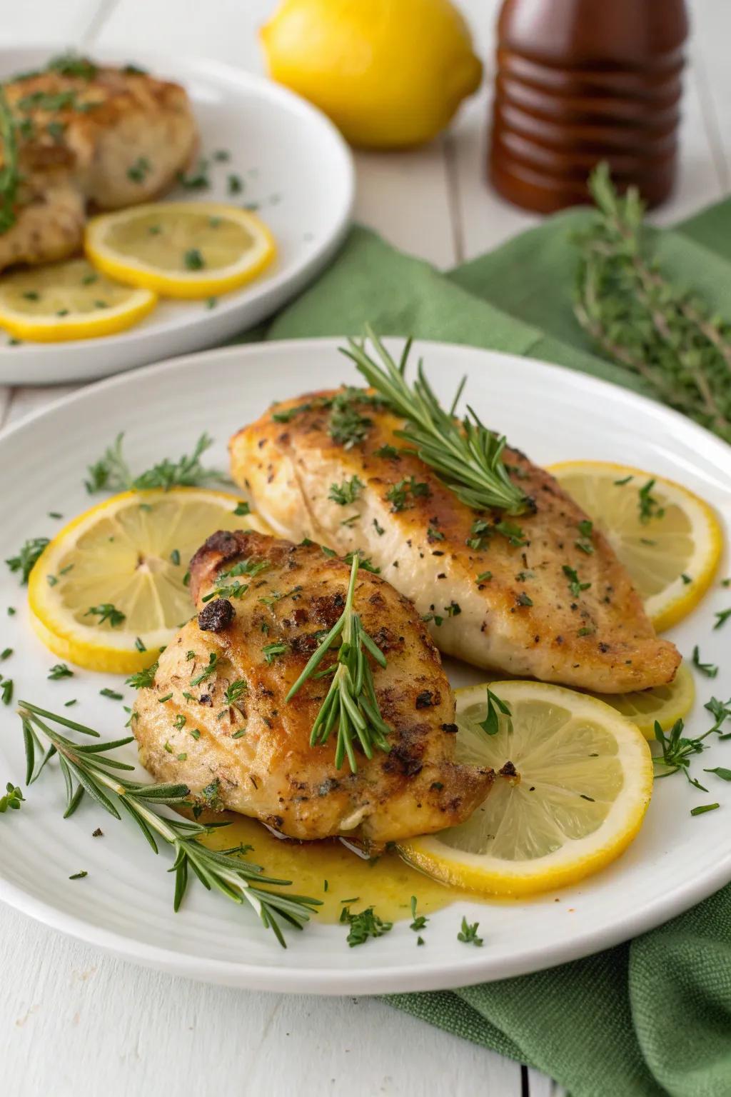 A flavorful zesty citrus herb chicken dish.
