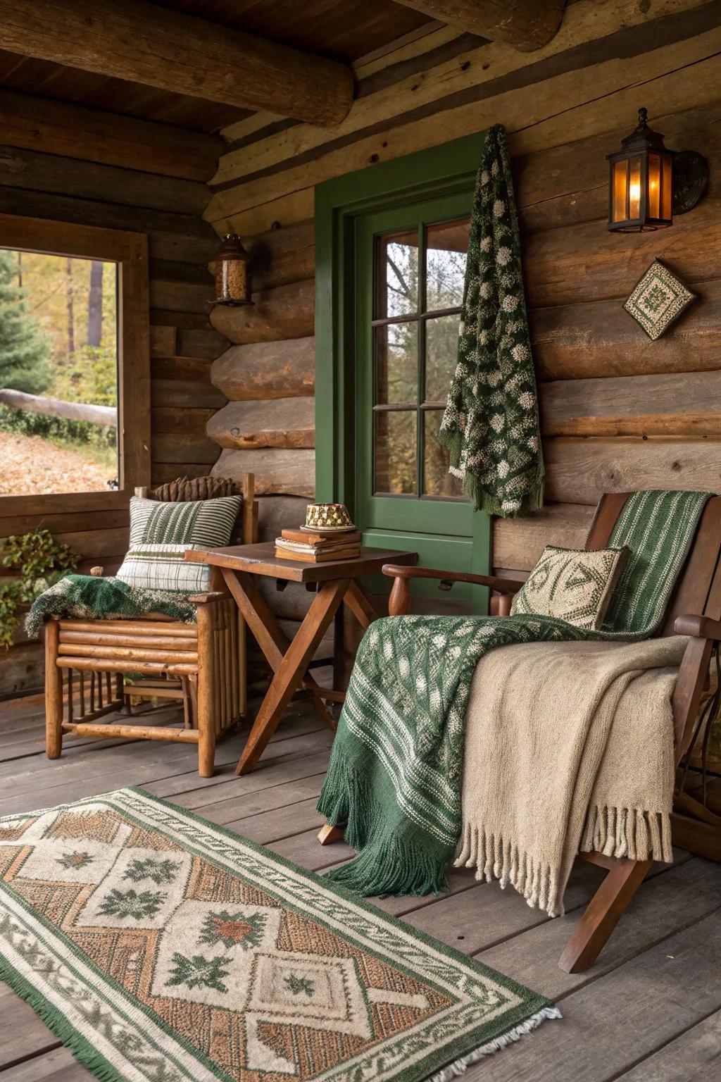 A log cabin displaying natural colors and earthy textures.