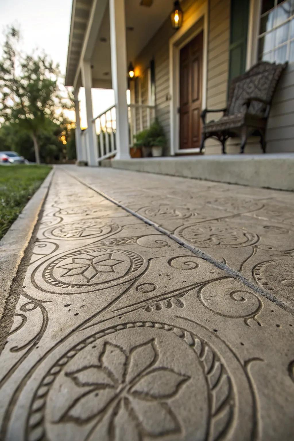 Textured concrete walkways contribute a hint of sophistication.