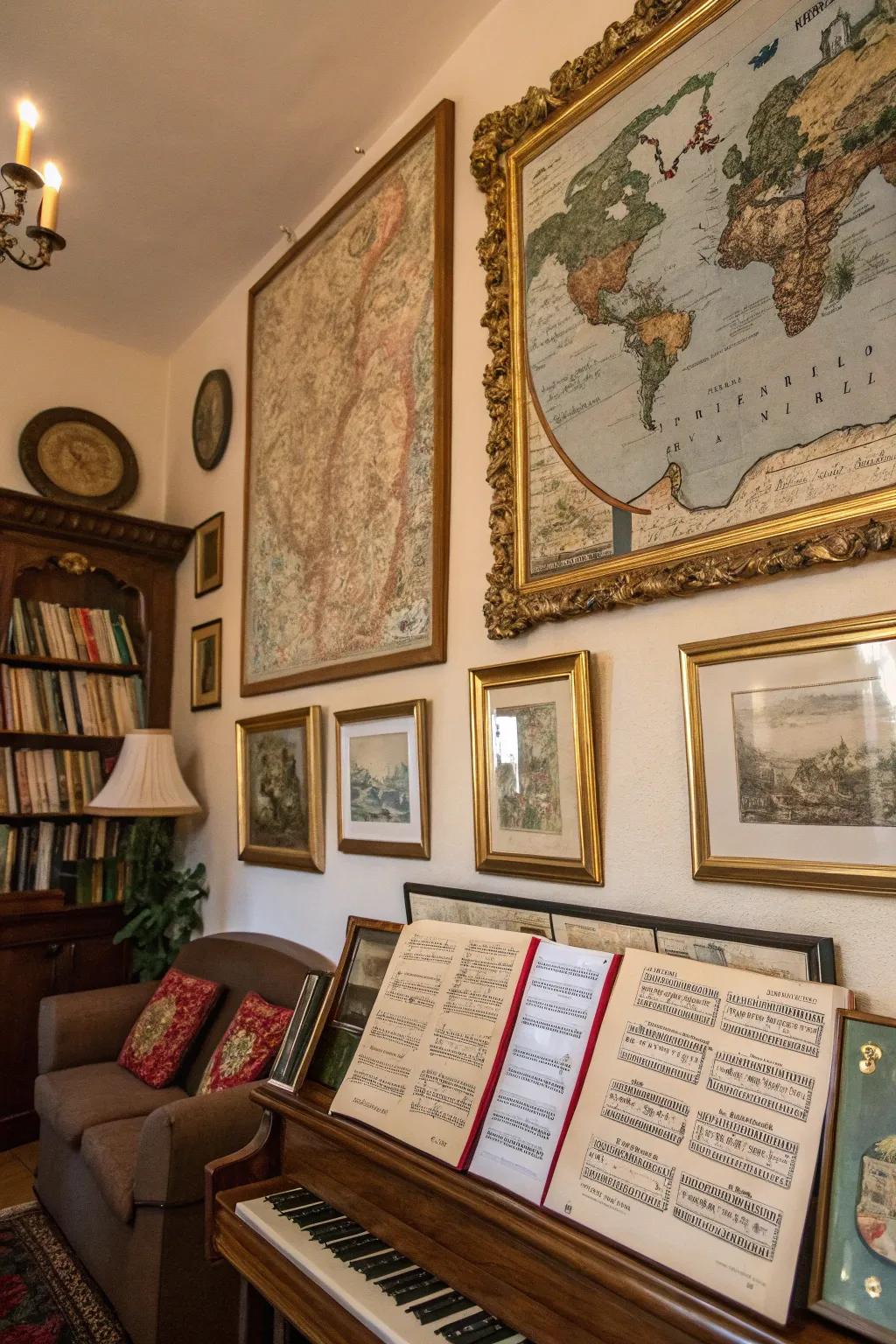 Presenting a hobby adds individual interest to your decor.