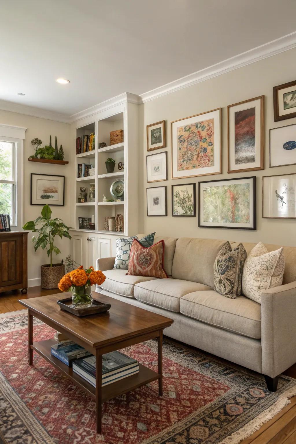 Art and decor integration creates a seamless design.