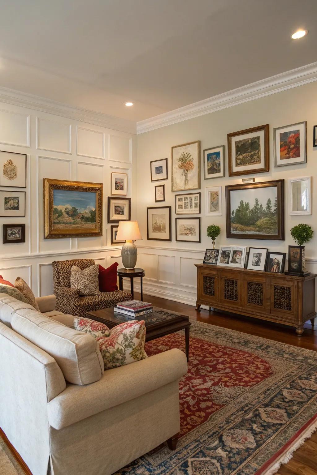 Picture molding provides freedom in art displays.