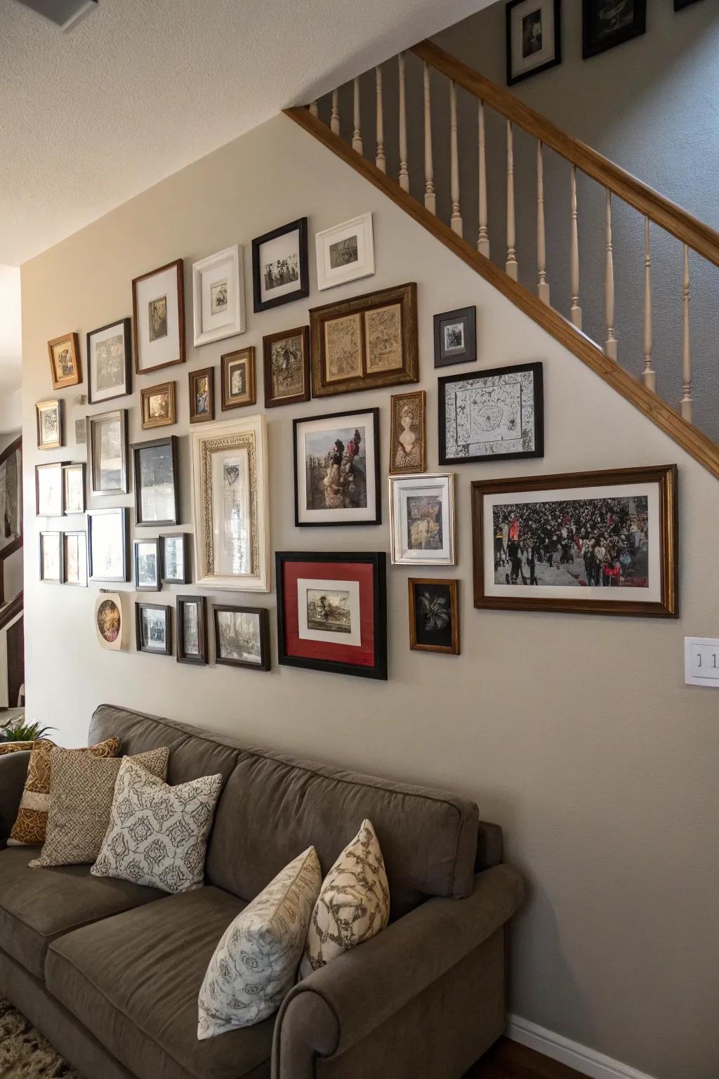 Asymmetrical layouts inject energetic vibes into your walls.