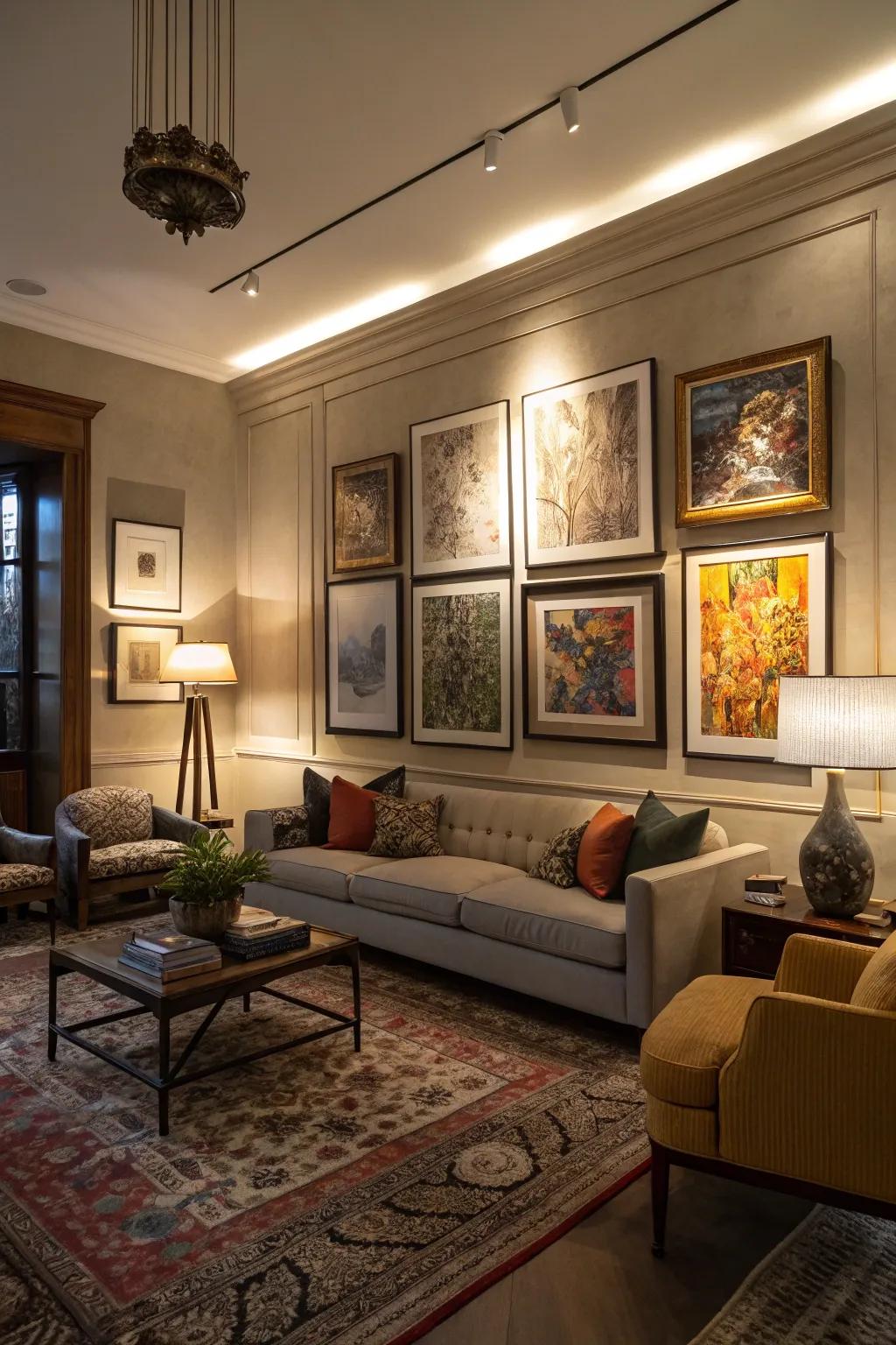 Backlighting highlights your art and focus.