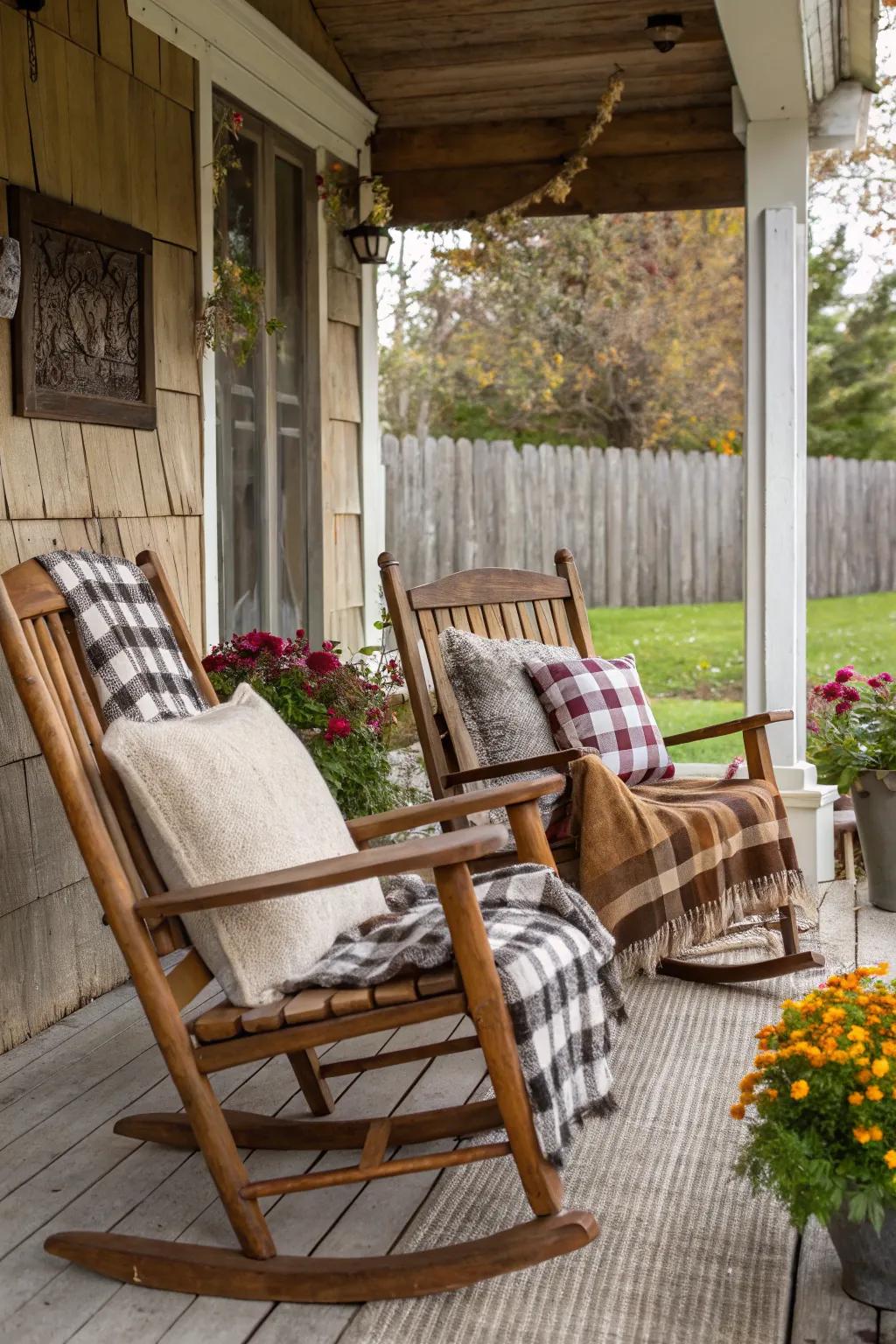 Relax in style with classic rocking chairs.