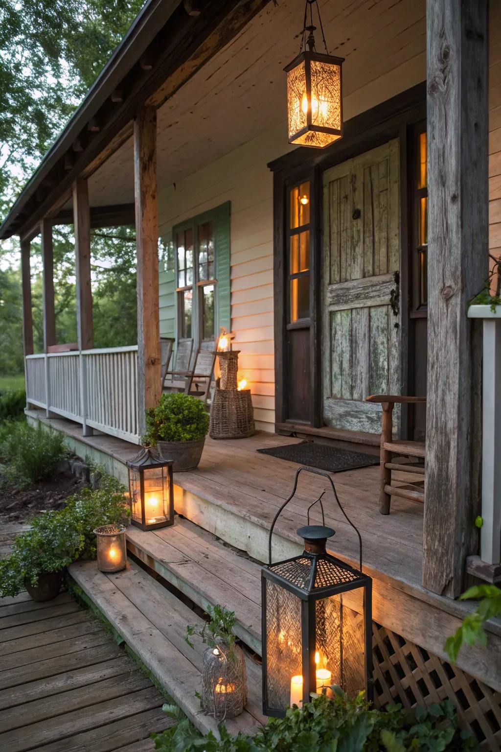 Illuminate your porch with charming lamps.