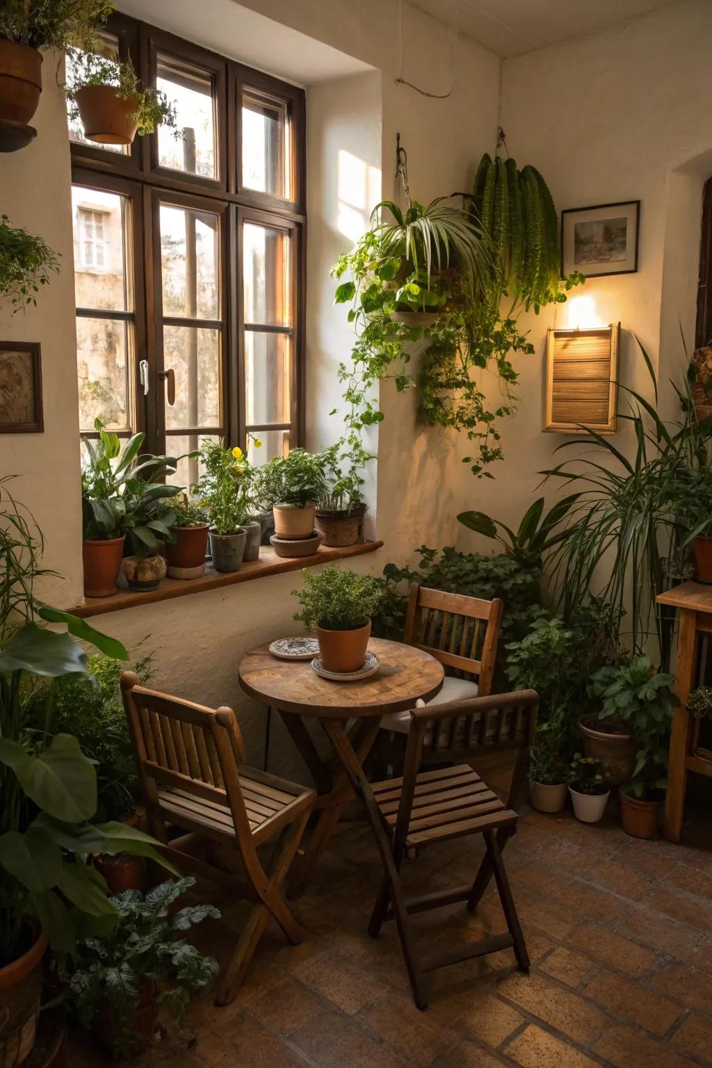 Natural elements add warmth and a sense of peace to small spaces.