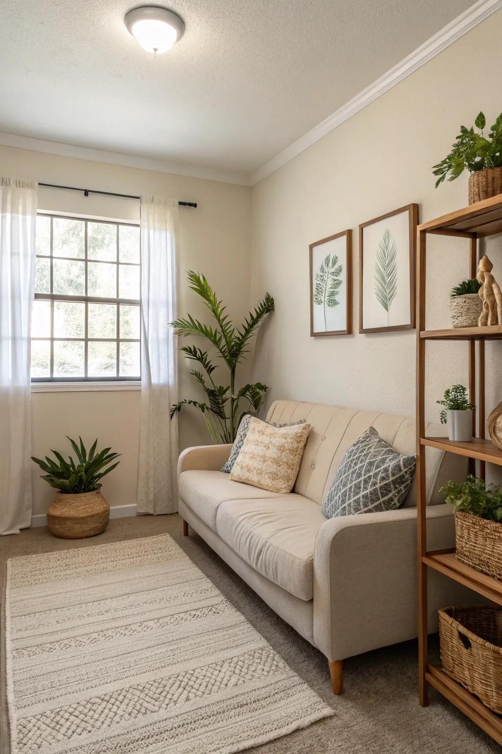 Simple decor keeps the environment peaceful and big.