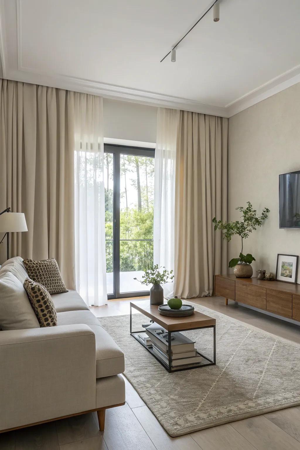 Minimalist window coverings enhance a modern and clean aesthetic.